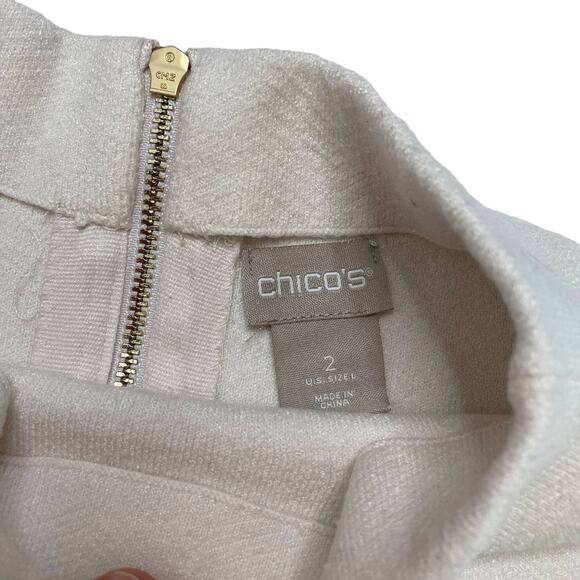 CHICOS Pale Pink Mock Neck Exposed Zipper Chevron Textured Sweater Size Large 2 - Picture 6 of 11